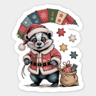 Christmas-Badger Sticker