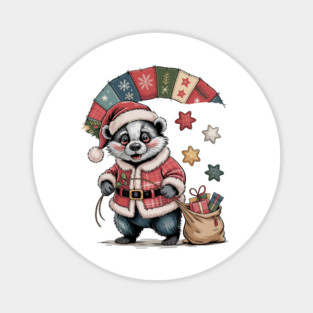 Christmas-Badger Magnet
