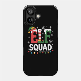 Elf Squad Christmas Lights and Snowflakes Holiday Phone Case
