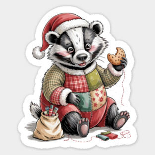 Christmas-Badger Sticker