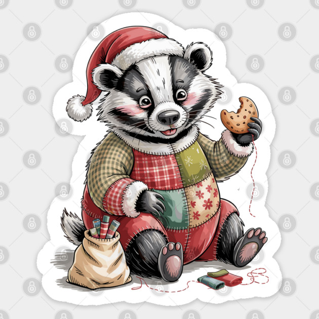 Christmas-Badger Sticker by JessArty