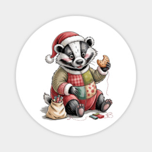 Christmas-Badger Magnet