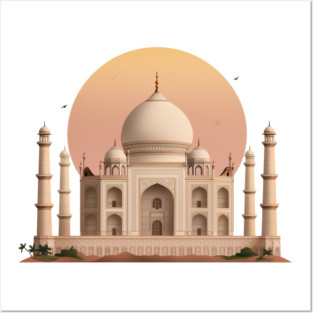 Taj Mahal India Minimal Modern Design Posters and Art