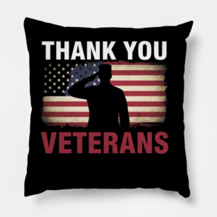 Thank You Veterans – American Flag Tribute Pillow