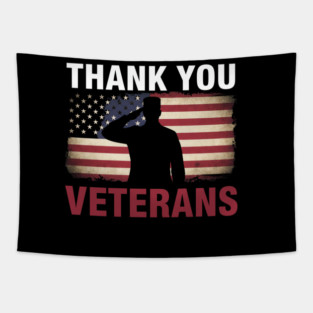 Thank You Veterans – American Flag Tribute Tapestry