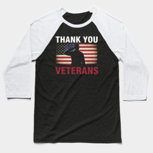 Thank You Veterans – American Flag Tribute Baseball T-Shirt