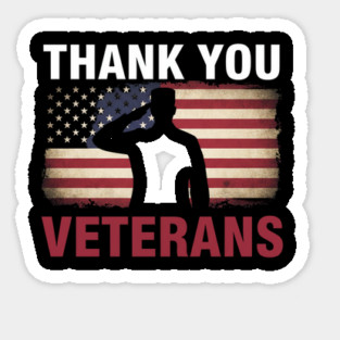 Thank You Veterans – American Flag Tribute Sticker