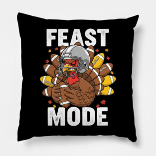 Feast Mode Turkey – Thanksgiving Football Pillow