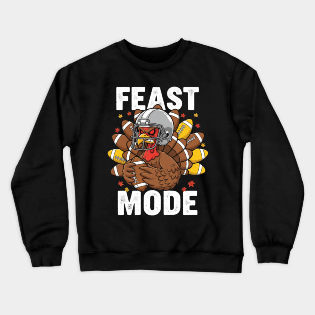 Feast Mode Turkey – Thanksgiving Football Crewneck Sweatshirt by ArtistTee ⭐⭐⭐⭐⭐