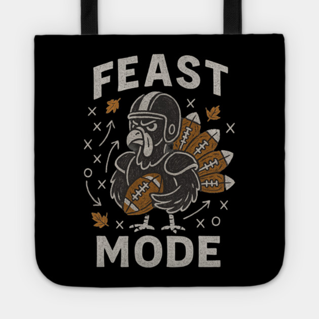 Feast Mode Turkey – Thanksgiving Football Tote by ArtistTee ⭐⭐⭐⭐⭐