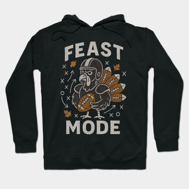 Feast Mode Turkey – Thanksgiving Football Hoodie by ArtistTee ⭐⭐⭐⭐⭐