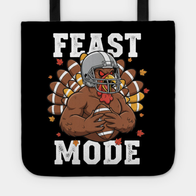 Feast Mode Turkey – Thanksgiving Football Tote by ArtistTee ⭐⭐⭐⭐⭐