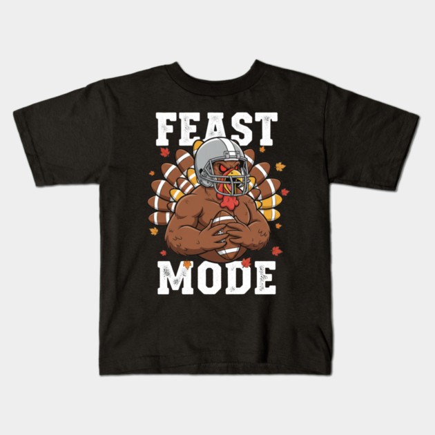 Feast Mode Turkey – Thanksgiving Football Kids T-Shirt by ArtistTee ⭐⭐⭐⭐⭐