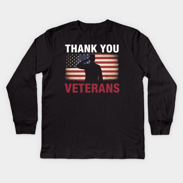 Thank - You - Veterans Kids Long Sleeve T-Shirt by ArtistTee ⭐⭐⭐⭐⭐