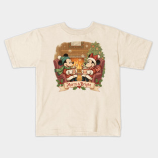 Mickey and Minnie Mouse Merry & Bright Christmas Kids T-Shirt