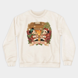 Mickey and Minnie Mouse Merry & Bright Christmas Crewneck Sweatshirt