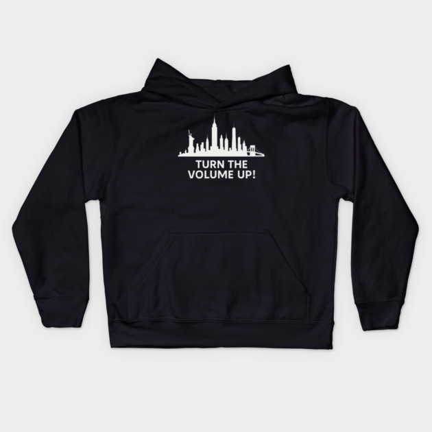 Turn The Volume Up – NYC Skyline Music Tee Kids Hoodie by ArtistTee ⭐⭐⭐⭐⭐