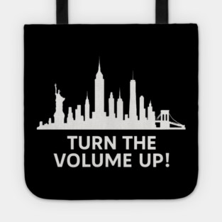 Turn The Volume Up – NYC Skyline Music Tee Tote