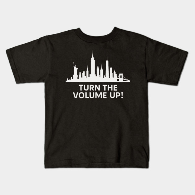 Turn The Volume Up – NYC Skyline Music Tee Kids T-Shirt by ArtistTee ⭐⭐⭐⭐⭐