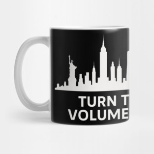 Turn The Volume Up – NYC Skyline Music Tee Mug