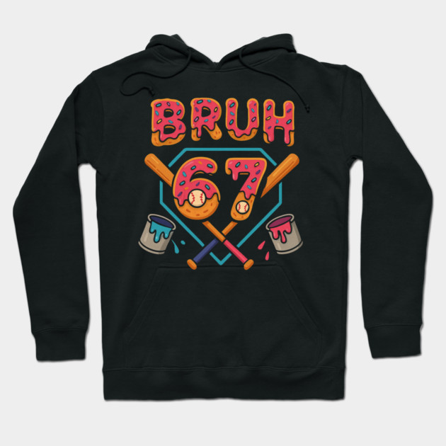 Bruh 67 – Funny 67th Birthday Baseball Drip Hoodie by ArtistTee ⭐⭐⭐⭐⭐
