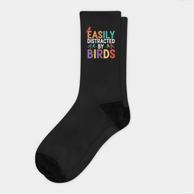 Easily Distracted By Birds – Funny Birder Gift Socks by ArtistTee ⭐⭐⭐⭐⭐
