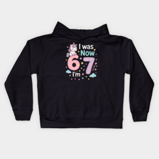 Now I’m 67 – Retro Pastel Birthday Kids Hoodie