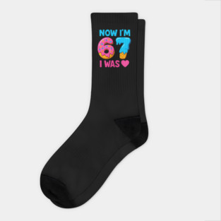 Now I’m 67 – Donut & Ice Cream Birthday Socks