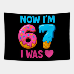 Now I’m 67 – Donut & Ice Cream Birthday Tapestry