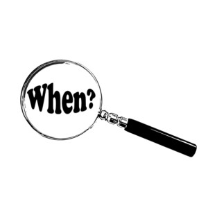 English Magnifying Glass “When?” T-Shirt