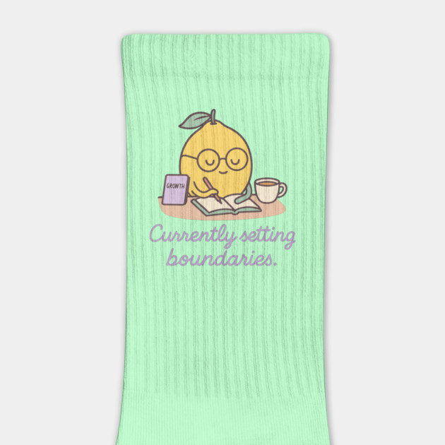 Currently Setting Boundaries Shirt | Garden Therapy Collection by Leaf & Lee – Cute Lemon Self Care Tee for Mental Health & Mindful Growth by Anne Lee