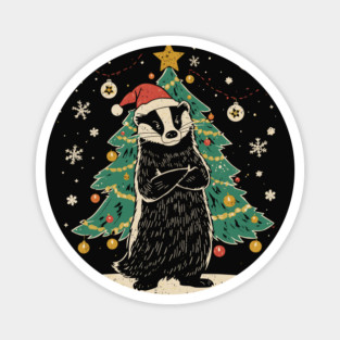 Christmas-Badger Magnet