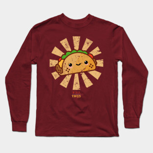 Happy Taco Retro Japanese Long Sleeve T-Shirt