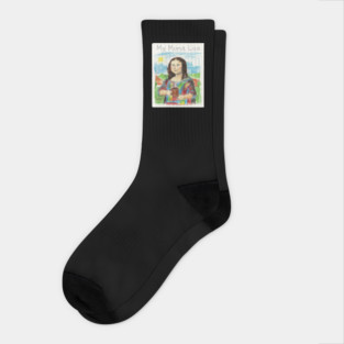My Moma Lisa with Coffee Mug – Funny Mom Parody of Mona Lisa Socks