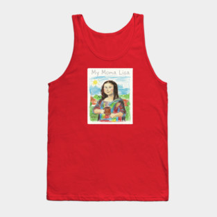 My Moma Lisa with Coffee Mug – Funny Mom Parody of Mona Lisa Tank Top