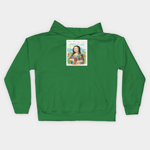 My Moma Lisa with Coffee Mug – Funny Mom Parody of Mona Lisa Kids Hoodie by  Shift Happens: Gear for the Ones Who Keep It Moving