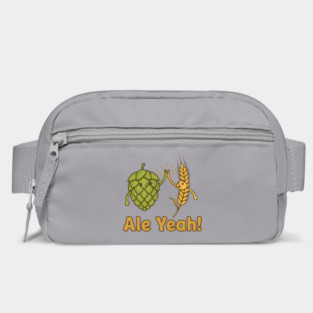 Ale Yeah! Funny Hop and Wheat High Five Craft Beer Pun Design Bag