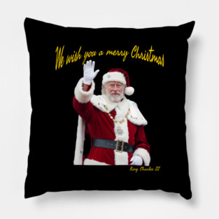 King Charles III Christmas Greeting Image Streetwear Pillow