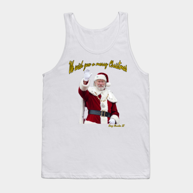 King Charles III Christmas Greeting Image Streetwear Tank Top by Art2Wear