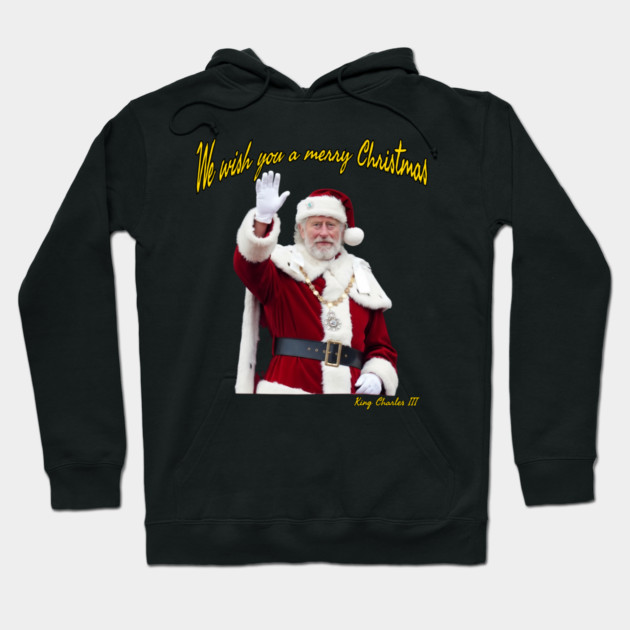 King Charles III Christmas Greeting Image Streetwear Hoodie by Art2Wear