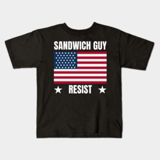 Sandwich Guy Resist American Flag Kids T-Shirt