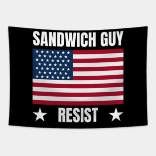 Sandwich Guy Resist American Flag Tapestry