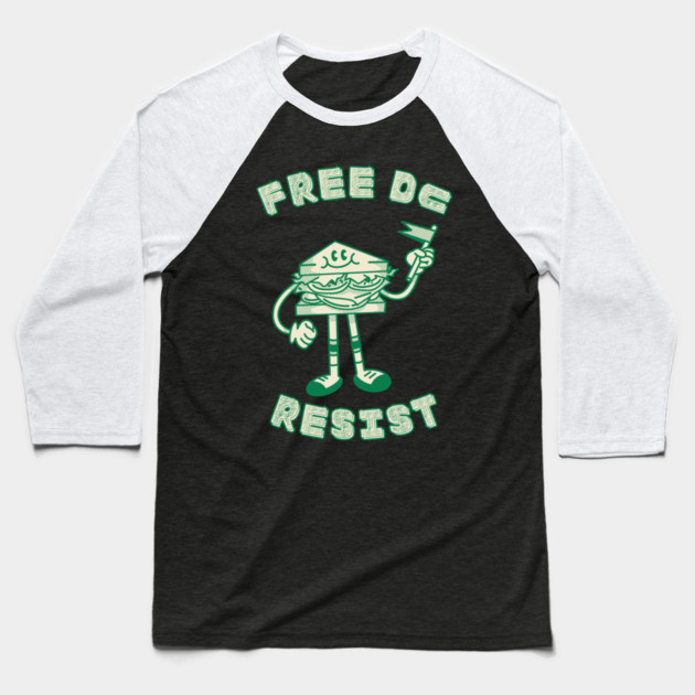 Free DC Resist Sandwich Guy Baseball T-Shirt by Creatifly Graphic Tees