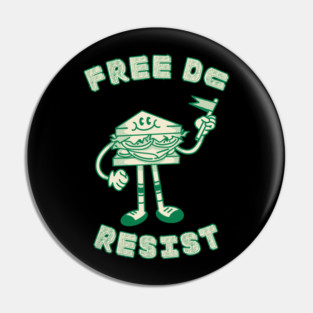 Free DC Resist Sandwich Guy Pin