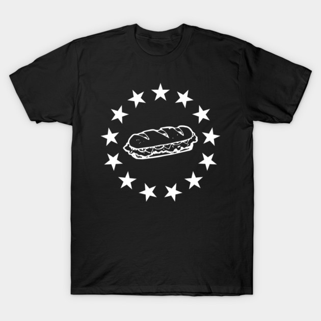 Patriotic Sandwich Guy Resist American Flag Stars Circle T-Shirt by Creatifly Graphic Tees