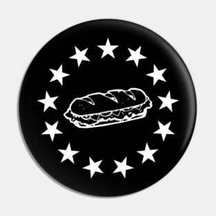 Patriotic Sandwich Guy Resist American Flag Stars Circle Pin