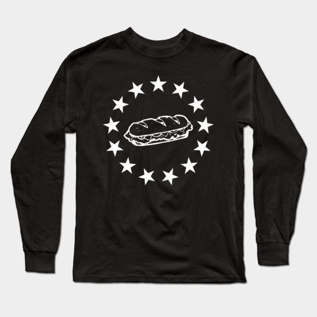 Patriotic Sandwich Guy Resist American Flag Stars Circle Long Sleeve T-Shirt by Creatifly Graphic Tees