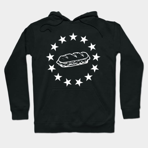 Patriotic Sandwich Guy Resist American Flag Stars Circle Hoodie by Creatifly Graphic Tees