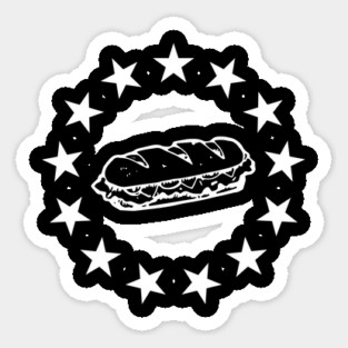 Patriotic Sandwich Guy Resist American Flag Stars Circle Sticker