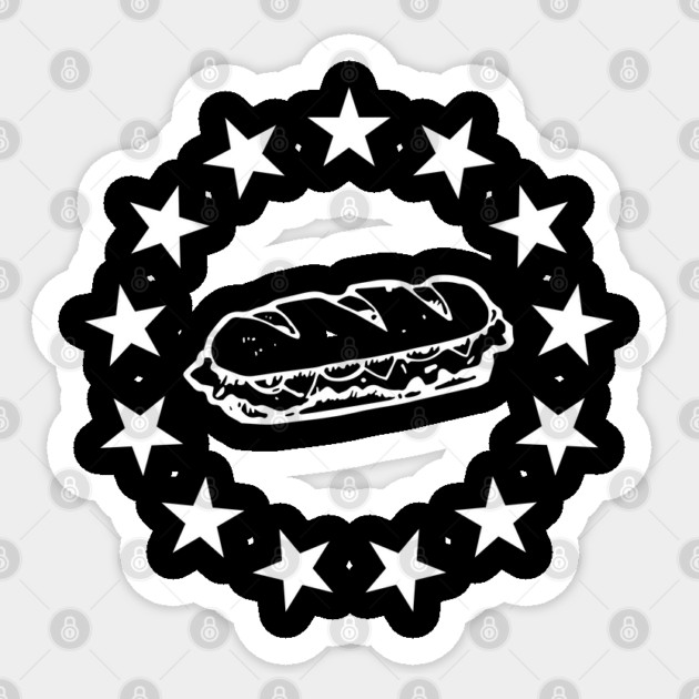 Patriotic Sandwich Guy Resist American Flag Stars Circle Sticker by Creatifly Graphic Tees